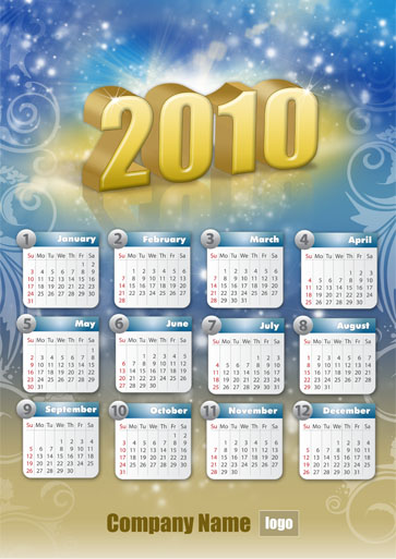 #2: PSD template - Colorful Calendar Grids for 2011